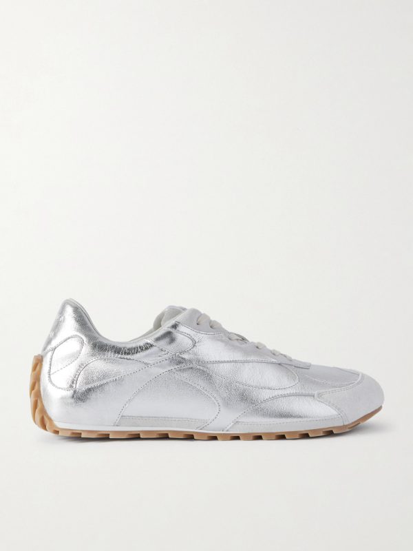 Orbit Flash Suede-Trimmed Metallic Leather Sneakers Orbit Flash Suede-Trimmed Metallic Leather Sneakers