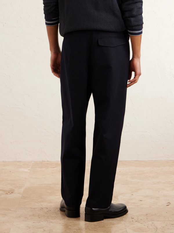 Renato Straight-Leg Pleated Twill Trousers - BK Renato Straight-Leg Pleated Twill Trousers - BK