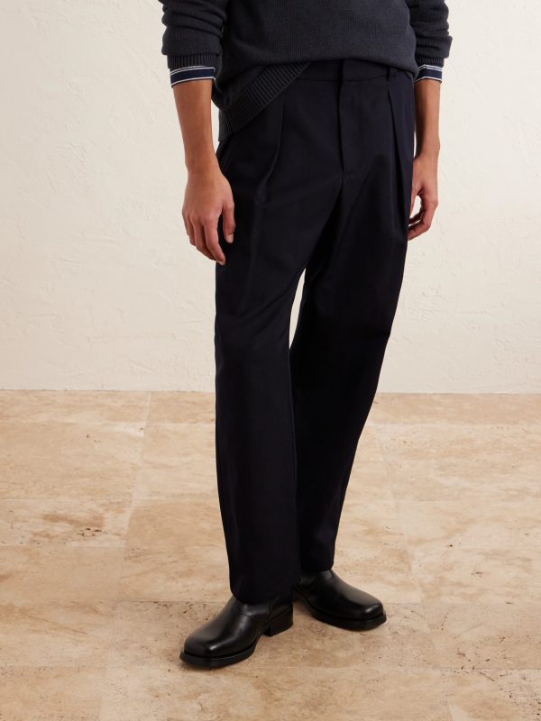 Renato Straight-Leg Pleated Twill Trousers - FR Renato Straight-Leg Pleated Twill Trousers - FR
