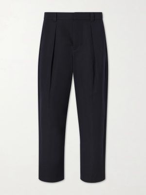 Renato Straight-Leg Pleated Twill Trousers