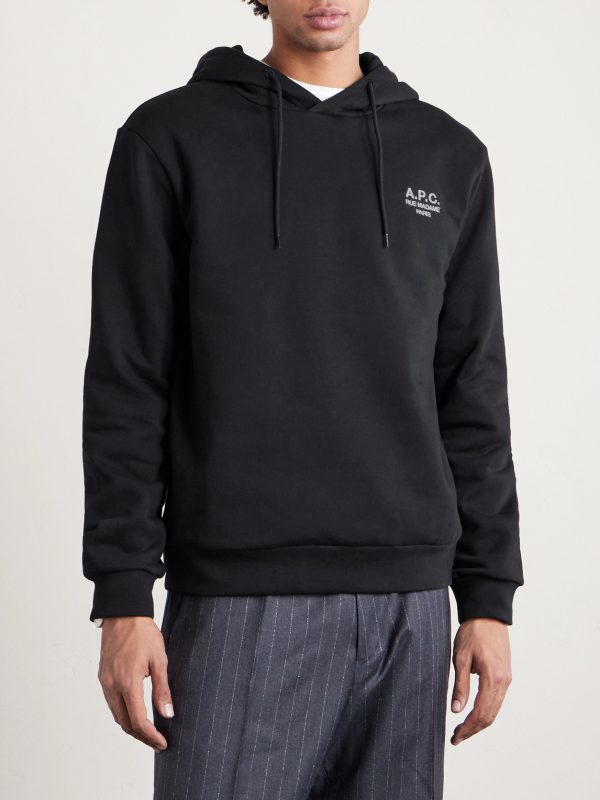Standard Rue Madame Logo-Embroidered Organic Cotton-Jersey Hoodie - FR Standard Rue Madame Logo-Embroidered Organic Cotton-Jersey Hoodie - FR