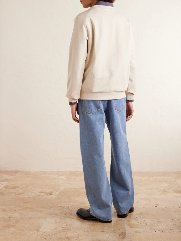 Logo-Embroidered Cotton-Blend Jersey Sweatshirt - BK Logo-Embroidered Cotton-Blend Jersey Sweatshirt - BK