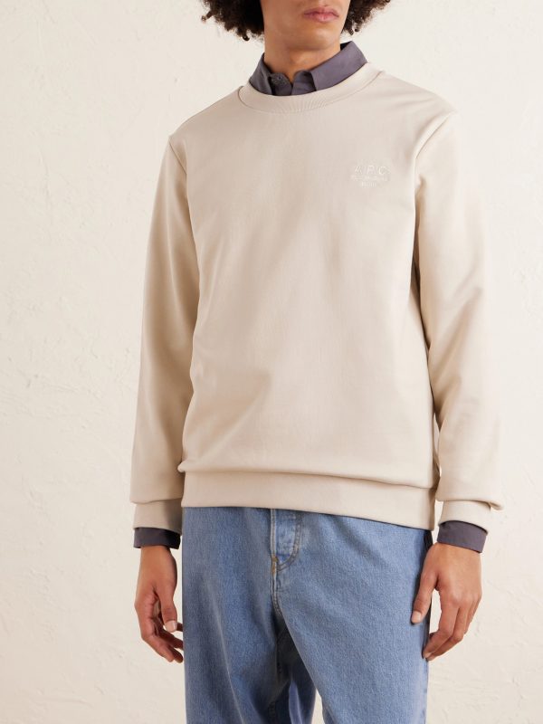 Logo-Embroidered Cotton-Blend Jersey Sweatshirt - FR Logo-Embroidered Cotton-Blend Jersey Sweatshirt - FR
