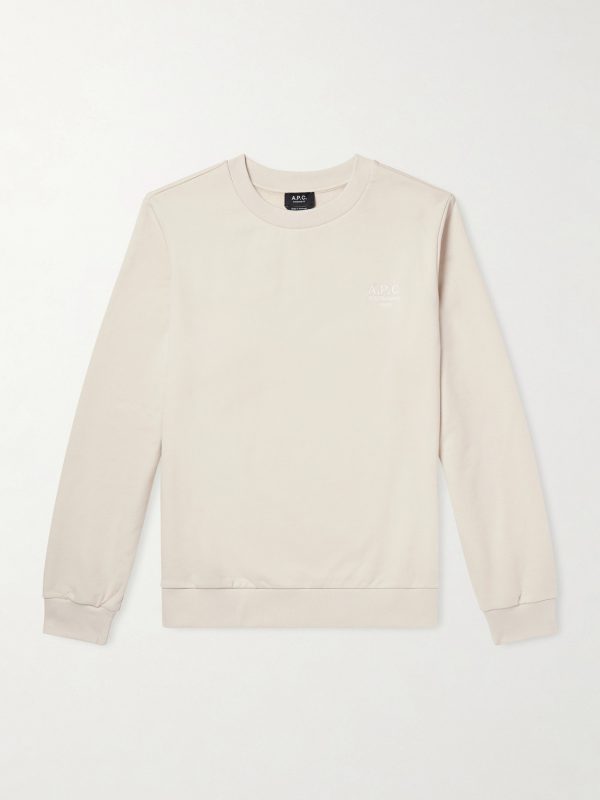 Logo-Embroidered Cotton-Blend Jersey Sweatshirt Logo-Embroidered Cotton-Blend Jersey Sweatshirt