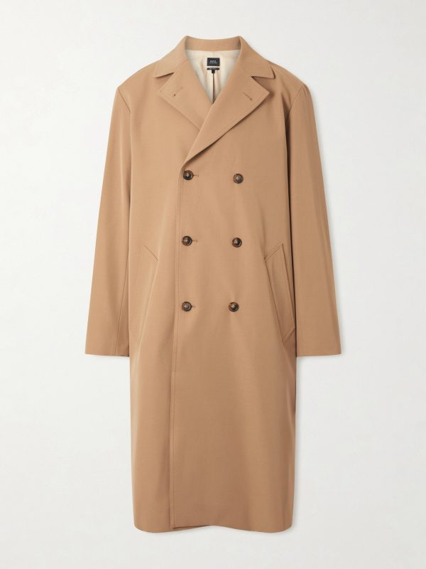 Double-Breasted Twill Trench Coat
