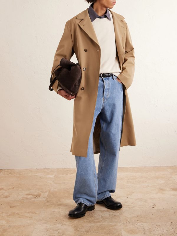 Double-Breasted Twill Trench Coat - OU
