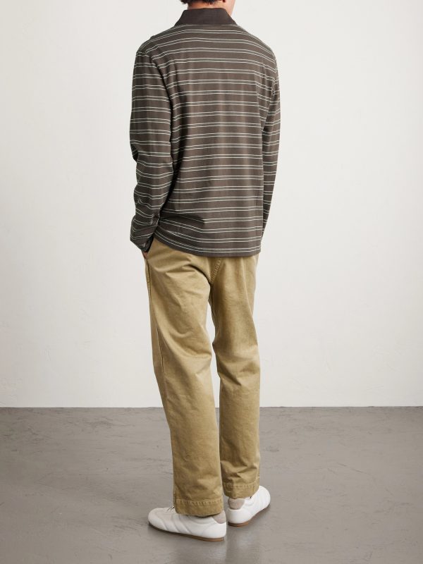 Striped Organic Cotton-Jersey Polo Shirt - BK