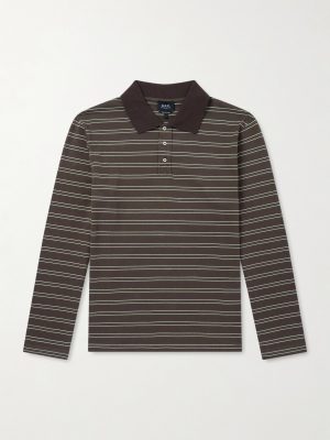 Striped Organic Cotton-Jersey Polo Shirt