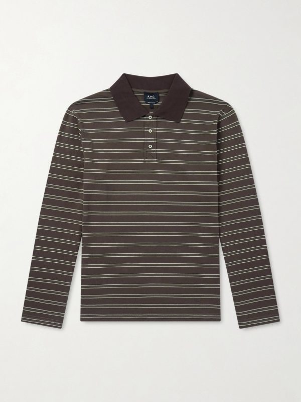Striped Organic Cotton-Jersey Polo Shirt