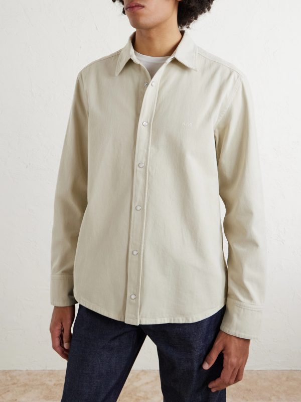 Logo-Embroidered Cotton-Twill Overshirt - FR Logo-Embroidered Cotton-Twill Overshirt - FR