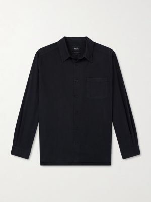 Malo Logo-Embroidered Organic Cotton Shirt Malo Logo-Embroidered Organic Cotton Shirt