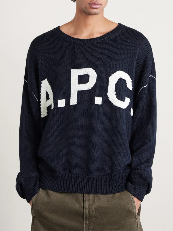 Logo-Intarsia Wool-Blend Sweater - FR Logo-Intarsia Wool-Blend Sweater - FR