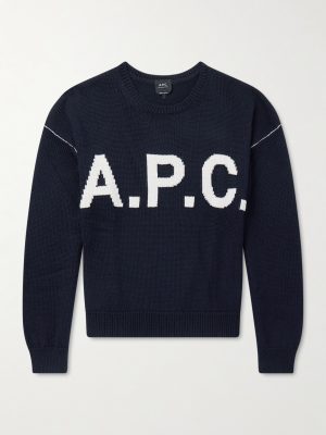 Logo-Intarsia Wool-Blend Sweater