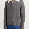 Flecked Wool Polo Sweater - FR Flecked Wool Polo Sweater - FR