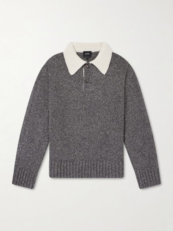 Flecked Wool Polo Sweater Flecked Wool Polo Sweater