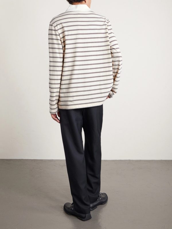 Striped Organic Cotton-Jersey Polo Shirt - BK