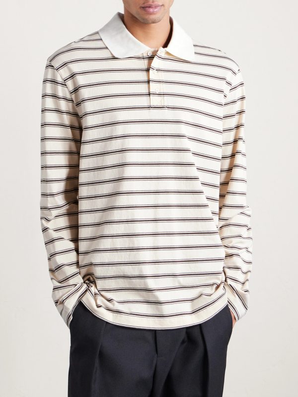 Striped Organic Cotton-Jersey Polo Shirt - FR