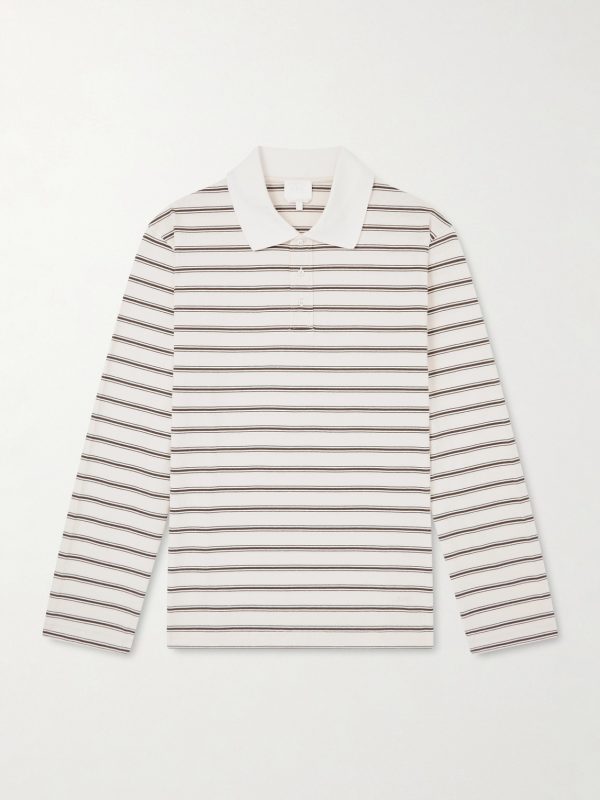 Striped Organic Cotton-Jersey Polo Shirt