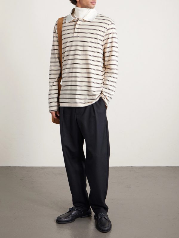 Striped Organic Cotton-Jersey Polo Shirt - OU