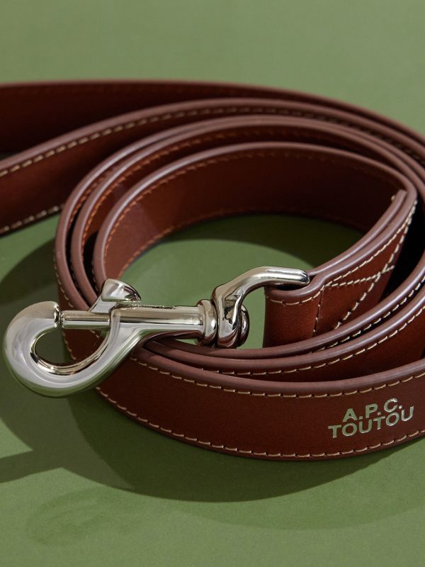 Toutou Logo-Print Leather Dog Lead - CU Toutou Logo-Print Leather Dog Lead - CU