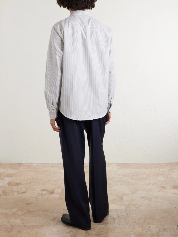 Greg Pinstriped Cotton Oxford Shirt - BK Greg Pinstriped Cotton Oxford Shirt - BK
