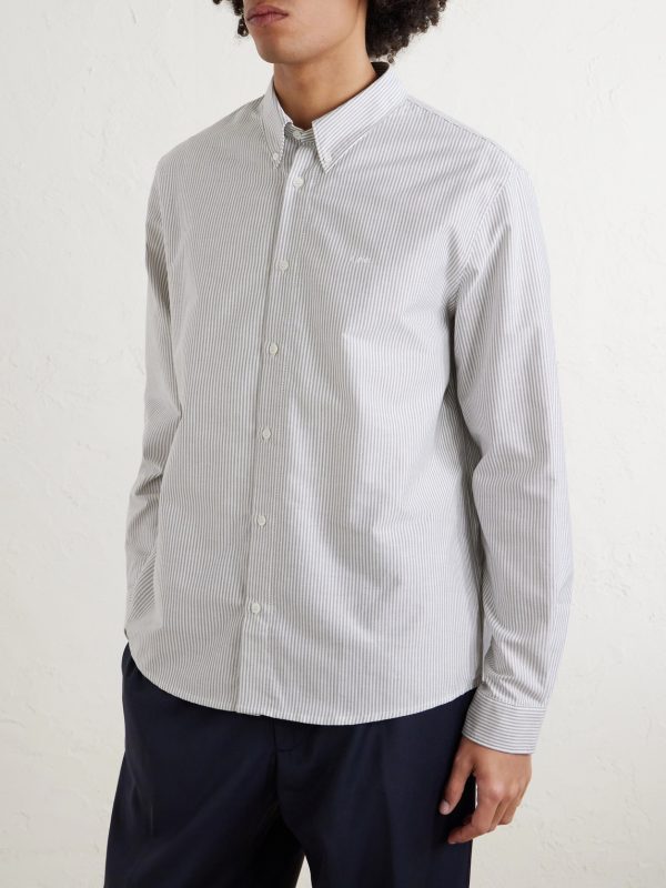 Greg Pinstriped Cotton Oxford Shirt - FR Greg Pinstriped Cotton Oxford Shirt - FR