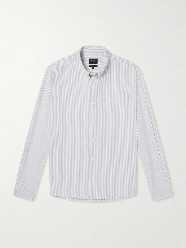 Greg Pinstriped Cotton Oxford Shirt Greg Pinstriped Cotton Oxford Shirt