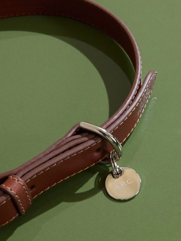 Toutou Logo-Print Leather Dog Collar - CU Toutou Logo-Print Leather Dog Collar - CU