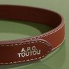 Toutou Logo-Print Leather Dog Collar - E1 Toutou Logo-Print Leather Dog Collar - E1