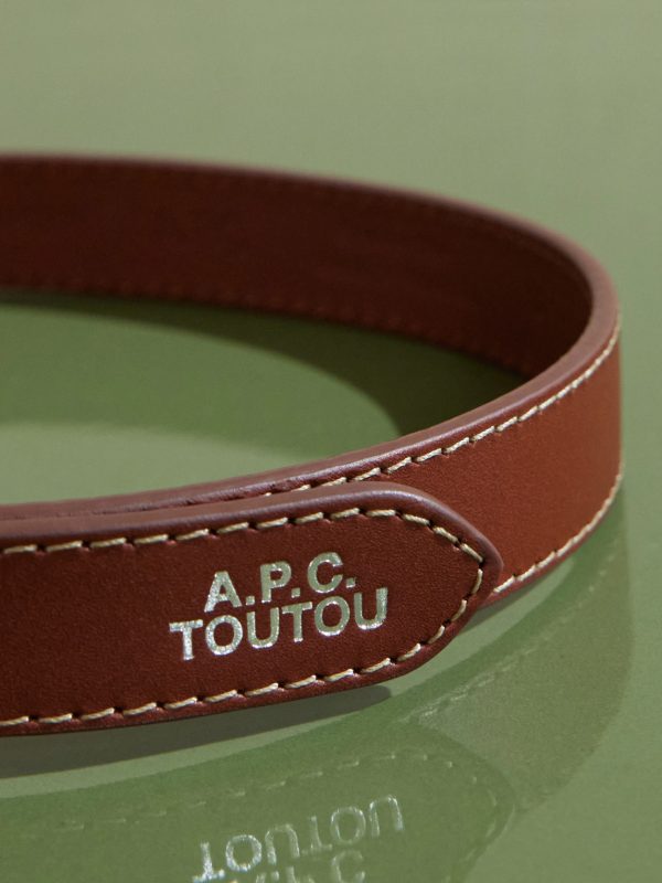 Toutou Logo-Print Leather Dog Collar - E1 Toutou Logo-Print Leather Dog Collar - E1