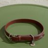 Toutou Logo-Print Leather Dog Collar Toutou Logo-Print Leather Dog Collar