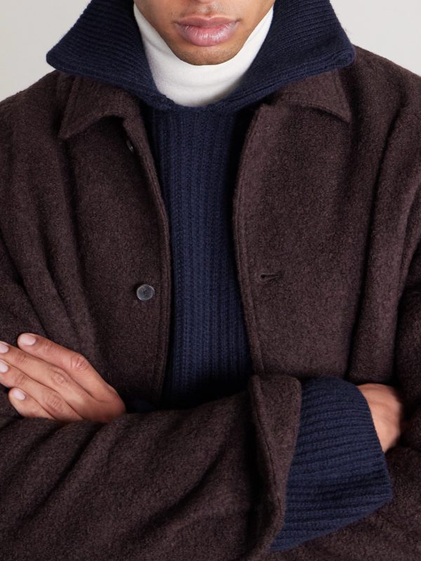 Oversized Ribbed Wool and Cashmere-Blend Polo Sweater - CU Oversized Ribbed Wool and Cashmere-Blend Polo Sweater - CU