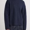 Oversized Ribbed Wool and Cashmere-Blend Polo Sweater - FR Oversized Ribbed Wool and Cashmere-Blend Polo Sweater - FR