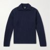 Oversized Ribbed Wool and Cashmere-Blend Polo Sweater Oversized Ribbed Wool and Cashmere-Blend Polo Sweater