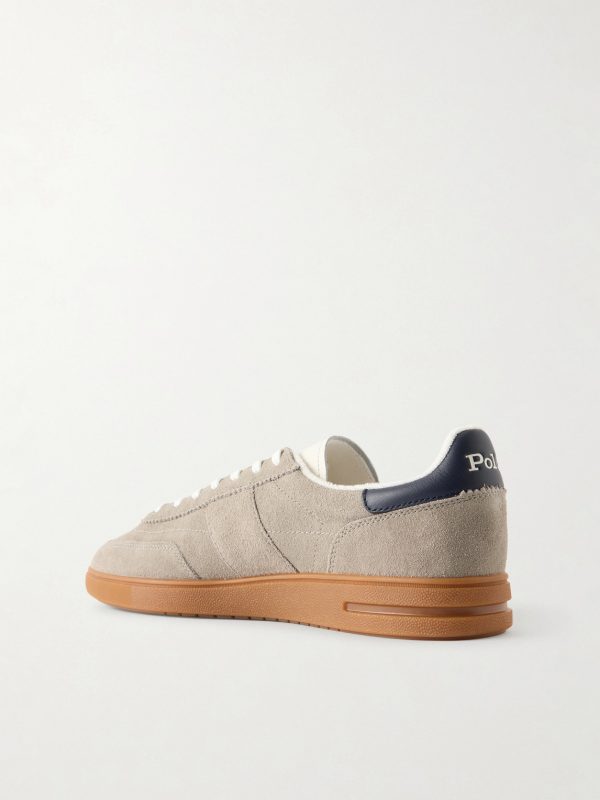 Bedford Logo-Embroidered Leather-Trimmed Suede Sneakers - BK Bedford Logo-Embroidered Leather-Trimmed Suede Sneakers - BK