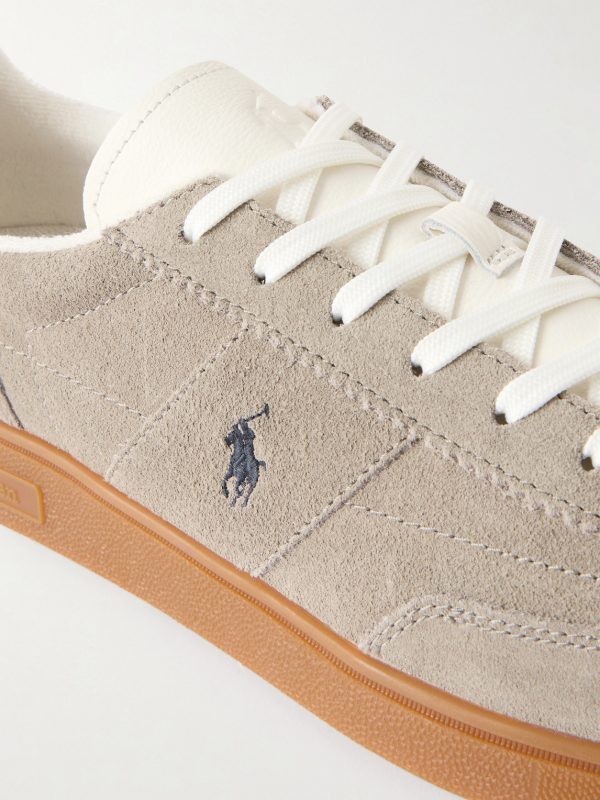 Bedford Logo-Embroidered Leather-Trimmed Suede Sneakers - CU Bedford Logo-Embroidered Leather-Trimmed Suede Sneakers - CU
