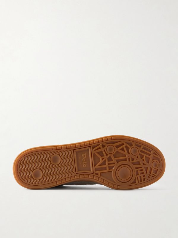 Bedford Logo-Embroidered Leather-Trimmed Suede Sneakers - E1 Bedford Logo-Embroidered Leather-Trimmed Suede Sneakers - E1