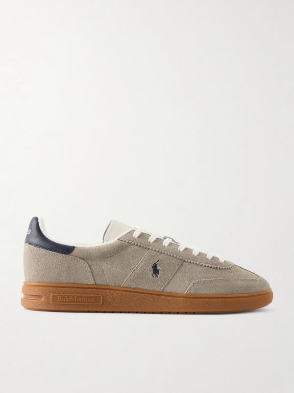 Bedford Logo-Embroidered Leather-Trimmed Suede Sneakers Bedford Logo-Embroidered Leather-Trimmed Suede Sneakers