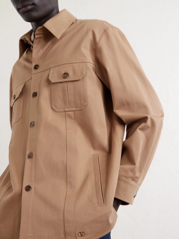 Logo-Appliquéd Cotton-Gabardine Overshirt - CU