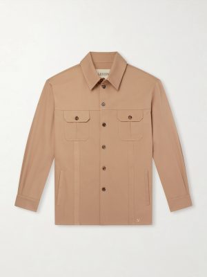Logo-Appliquéd Cotton-Gabardine Overshirt Logo-Appliquéd Cotton-Gabardine Overshirt