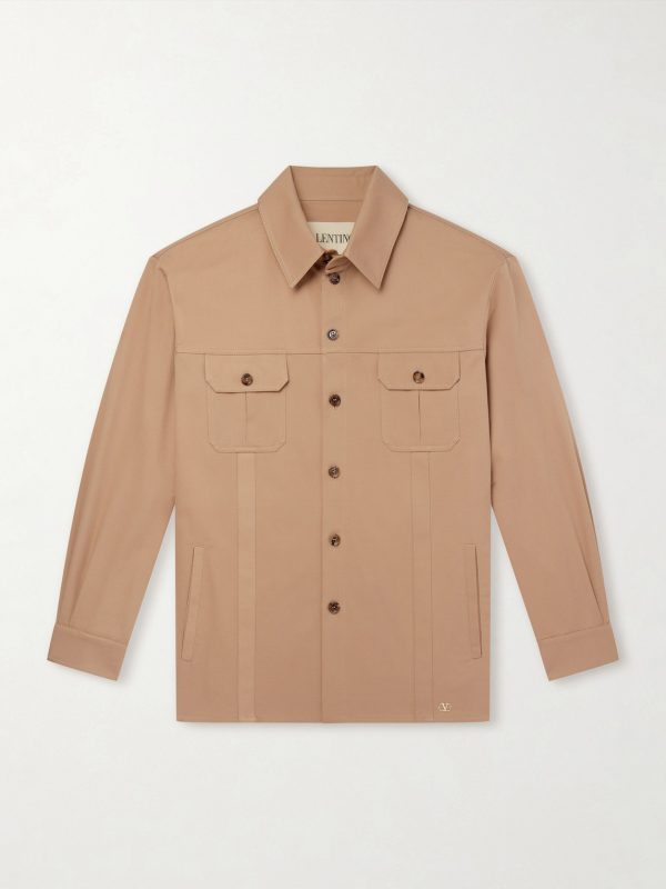 Logo-Appliquéd Cotton-Gabardine Overshirt