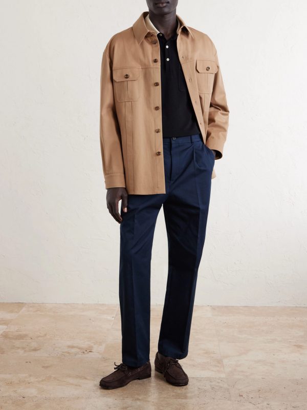 Logo-Appliquéd Cotton-Gabardine Overshirt - OU