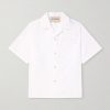 Camp-Collar Logo-Embellished Cotton-Poplin Shirt Camp-Collar Logo-Embellished Cotton-Poplin Shirt