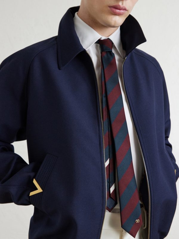6cm Striped Silk-Jacquard Tie - FR