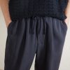 Straight-Leg Silk-Gabardine Drawstring Trousers - CU Straight-Leg Silk-Gabardine Drawstring Trousers - CU