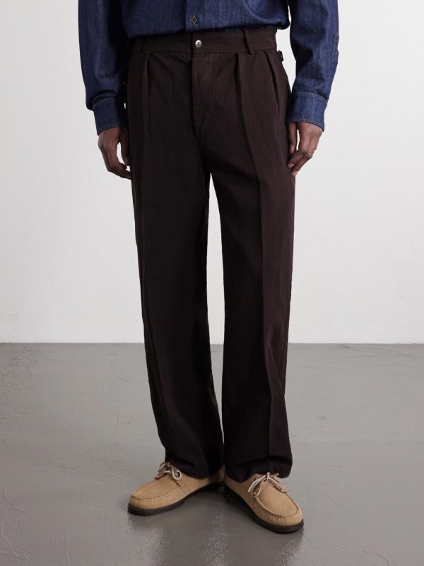 Straight-Leg Cotton and Linen-Blend Trousers - FR Straight-Leg Cotton and Linen-Blend Trousers - FR
