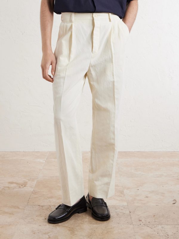 Tapered Cotton and Linen-Blend Trousers - FR Tapered Cotton and Linen-Blend Trousers - FR