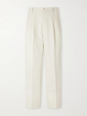Tapered Cotton and Linen-Blend Trousers