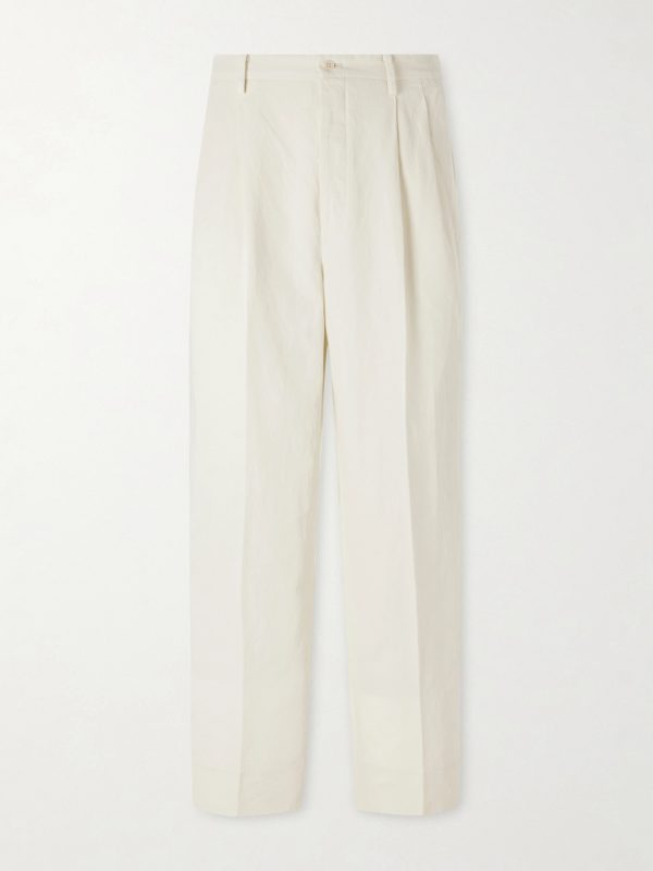 Tapered Cotton and Linen-Blend Trousers Tapered Cotton and Linen-Blend Trousers