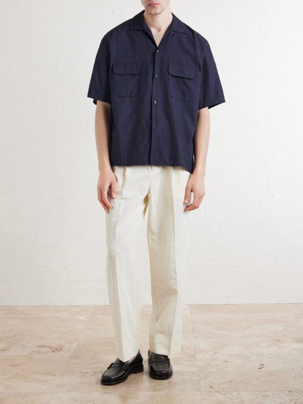 Tapered Cotton and Linen-Blend Trousers - OU Tapered Cotton and Linen-Blend Trousers - OU